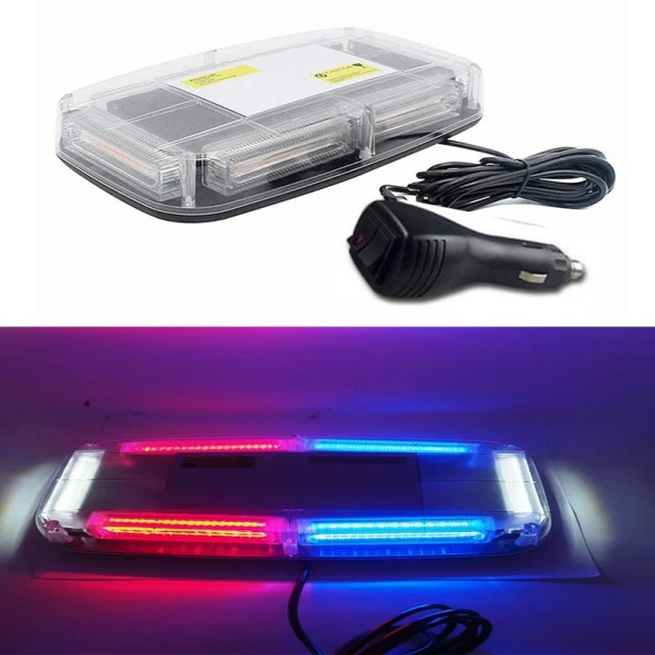 Çakarlı Tepe Lambası için Mıknatıslı Kırmızı-Beyaz-Mavi 24W 12-24V / Laık530 ürün görseli 1