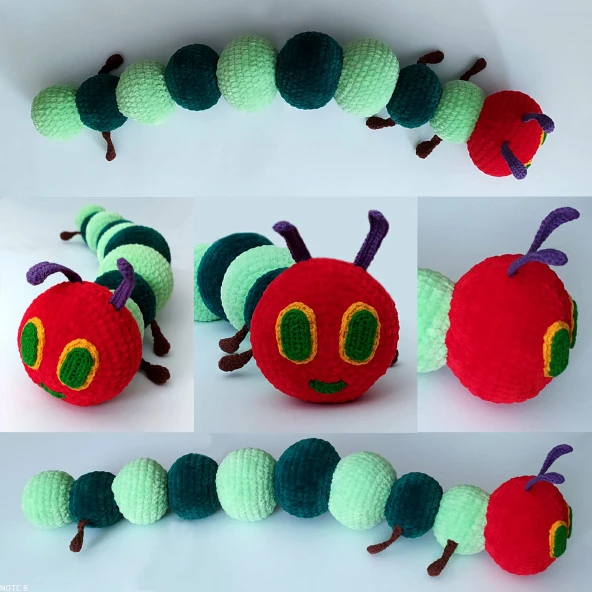 Aç Tırtıl Amigurumi Organik Oyuncak ürün görseli 1