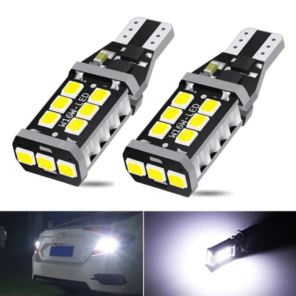 LED Ampul T15-15 için Smd Canbus Beyaz 2Li Set 12V / Laam631 ürün görseli 1