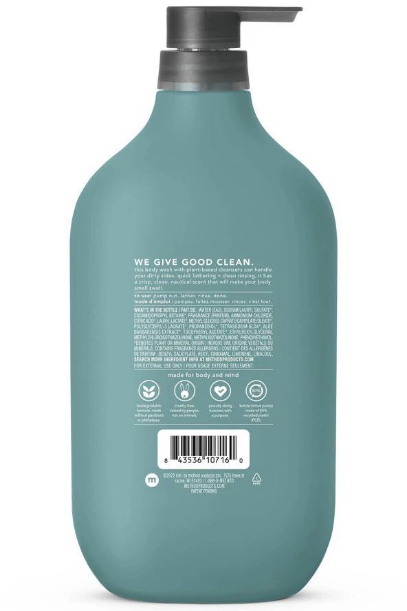 Method Men Sea + Surf Vücut Şampuanı 828ML - Resim 2