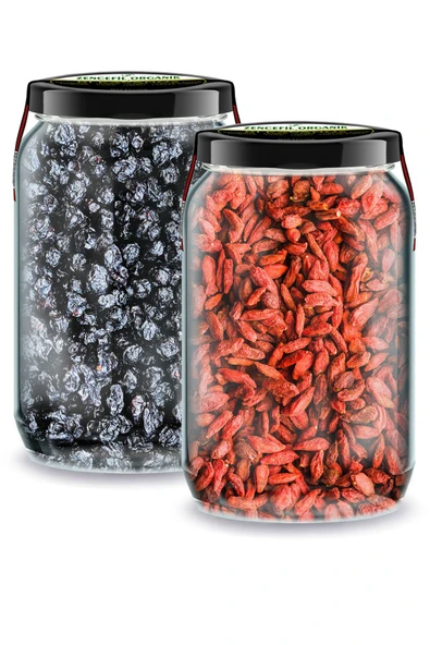 Bi Kavanoz Goji Berry + Bi Kavanoz Blueberry Blue Berry 660 cc'lik 2 Adet Cam Kavanozda Saf Katkısız ürün görseli 1