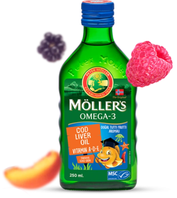 Möller's Omega-3 Balık Yağı Şurubu Tutti Frutti 250 ml ürün görseli 1