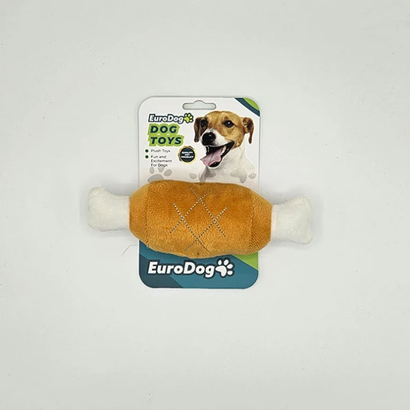 EuroDog Peluş Etli Kemik Köpek Oyuncağı 19x6 Cm ürün görseli 1