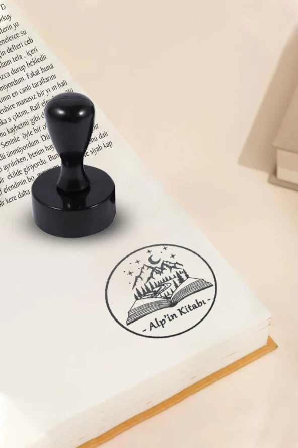 Kişiye Özel Kitap Mührü İsim Yazılı Kitap Mührü ve Istampa Set R5814-06 ürün görseli 1