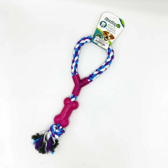 EuroDog Diş İp Halka Diş Kaş Düğ. Mor Mav Bey 35cm ürün görseli 1