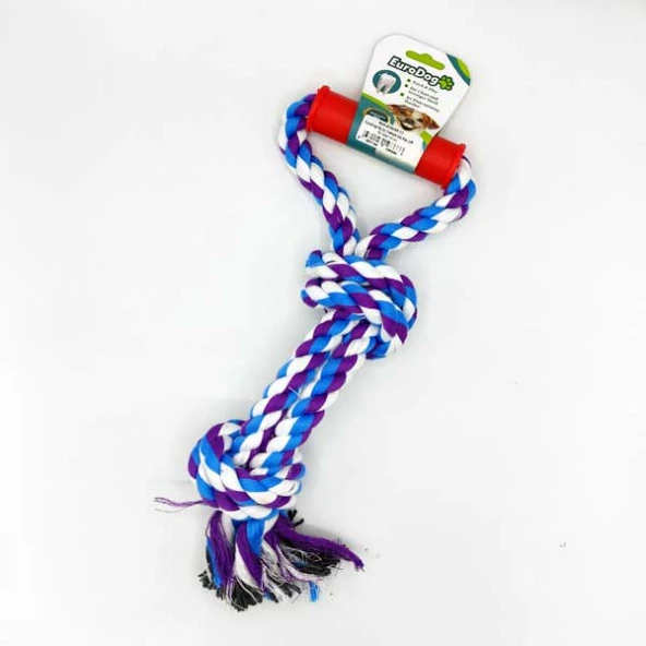 EuroDog Diş İpi Tutmalı Diş Kaş.Çift Dü.Mavi 40cm ürün görseli 1