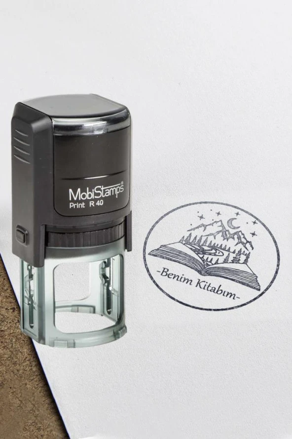 Kendinden Mürekkepli Kitap Kaşesi Mührü Kişiye Özel Kitap Mührü Kaşe Isim Yazılı Kitap Mührü ve Istampa Set R5814-07 ürün görseli 1