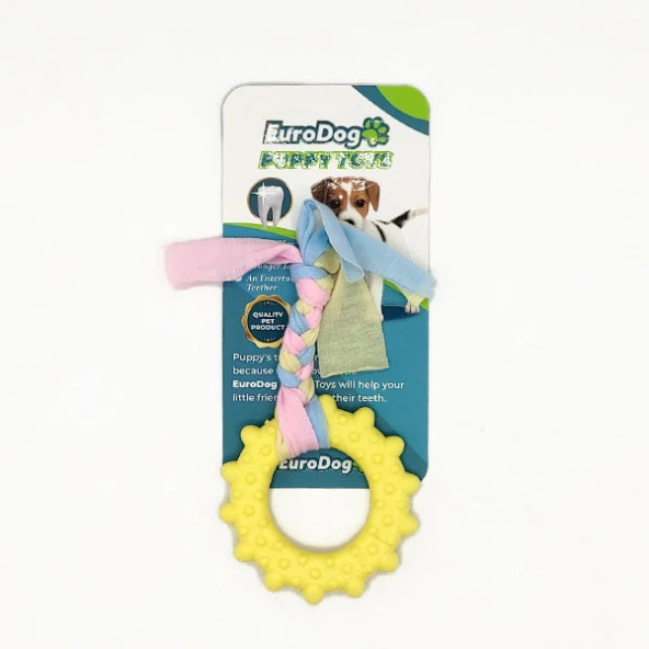 EuroDog Puppy Toys Sarı Çark Diş Kaşıma Oyuncağı ürün görseli 1