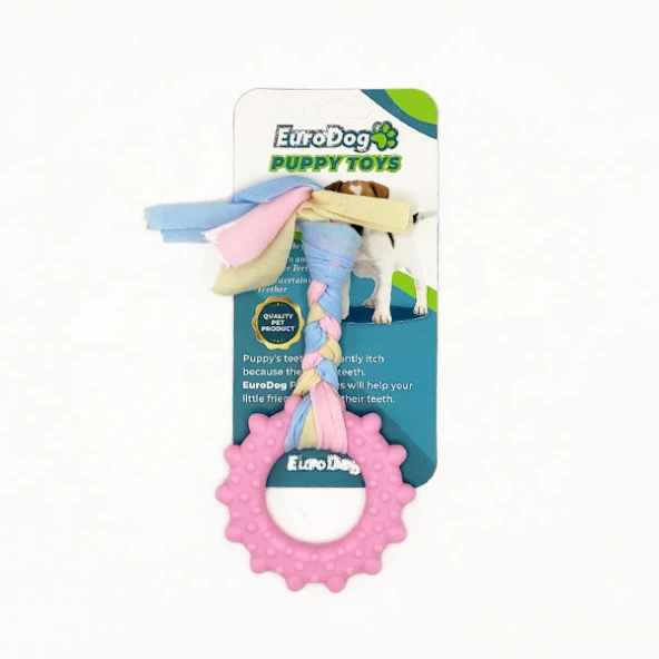 EuroDog Puppy Toys Pembe Çark Diş Kaşıma Oyuncağı ürün görseli 1
