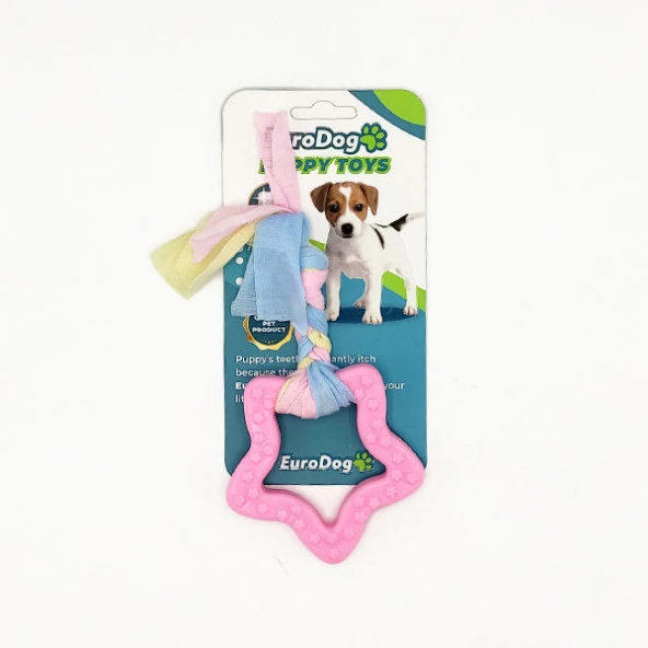 EuroDog Puppy Toys Pembe Beşgen Diş Kaşıma Oyuncağı ürün görseli 1