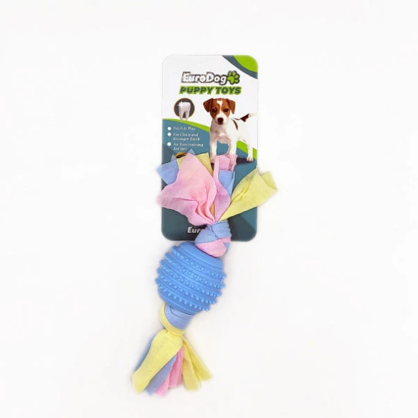 EuroDog Puppy Toys Mavi Tırtıklı Top Diş Kaş.Oy. ürün görseli 1