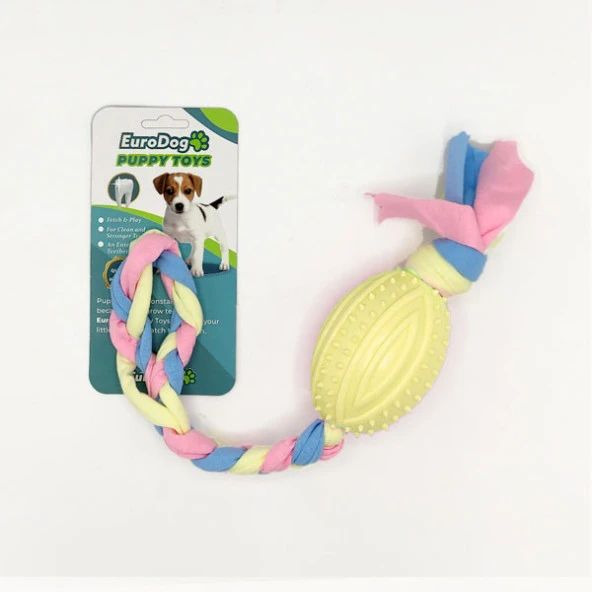 EuroDog Puppy Toys Sarı Rugby Topu Diş Kaşıma Oy. ürün görseli 1