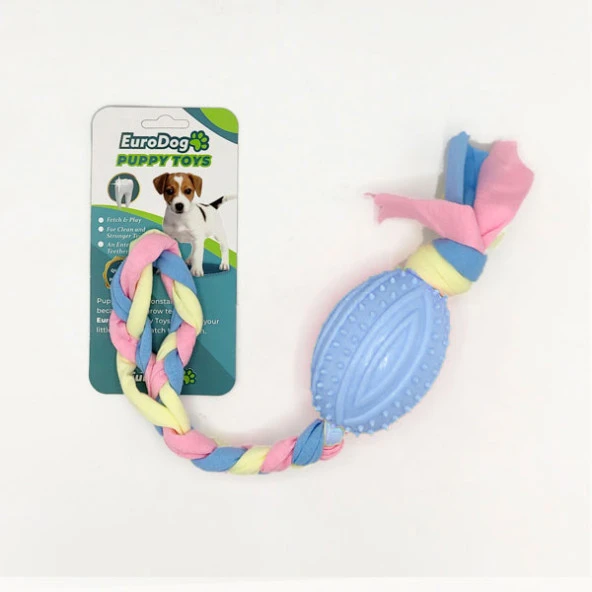 EuroDog Puppy Toys Mavi Rugby Topu Diş Kaşıma Oy. ürün görseli 1