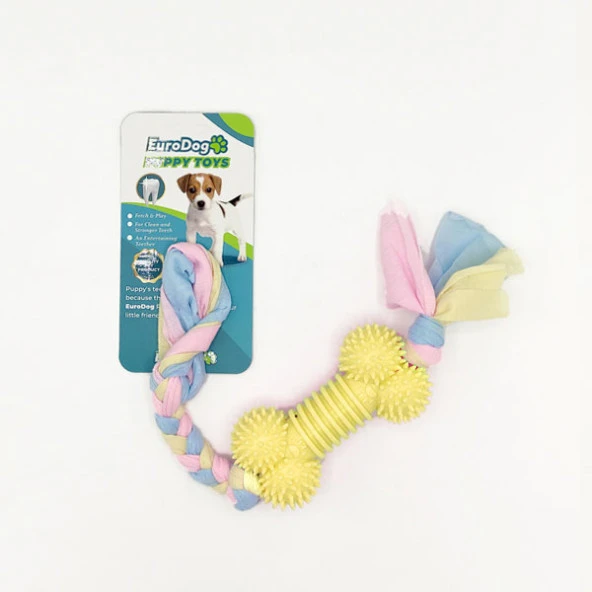 EuroDog Puppy Toys Sarı Kemik Diş Kaşıma Oyuncağı ürün görseli 1