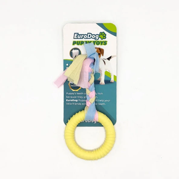 EuroDog Puppy Toys Sarı Halka Diş Kaşıma Oyuncağı ürün görseli 1