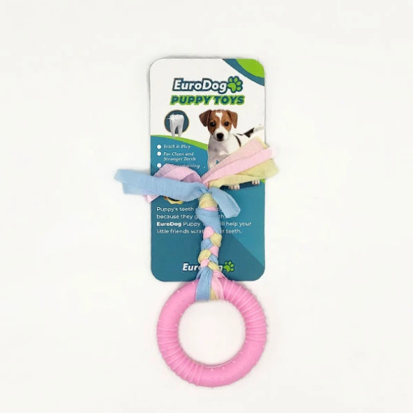 EuroDog Puppy Toys Pembe Halka Diş Kaşıma Oyuncağı ürün görseli 1