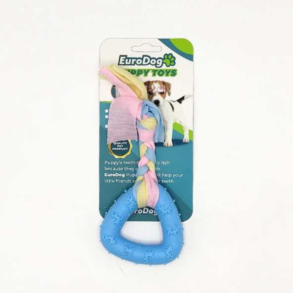 EuroDog Puppy Toys Mavi Üçgen Diş Kaşıma Oyuncağı ürün görseli 1