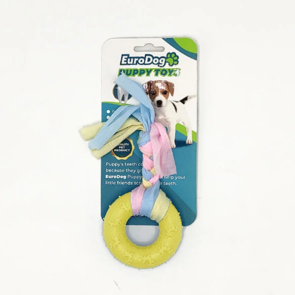 EuroDog Puppy Toys Sarı Ufak Halka Diş Kaşıma Oy. ürün görseli 1