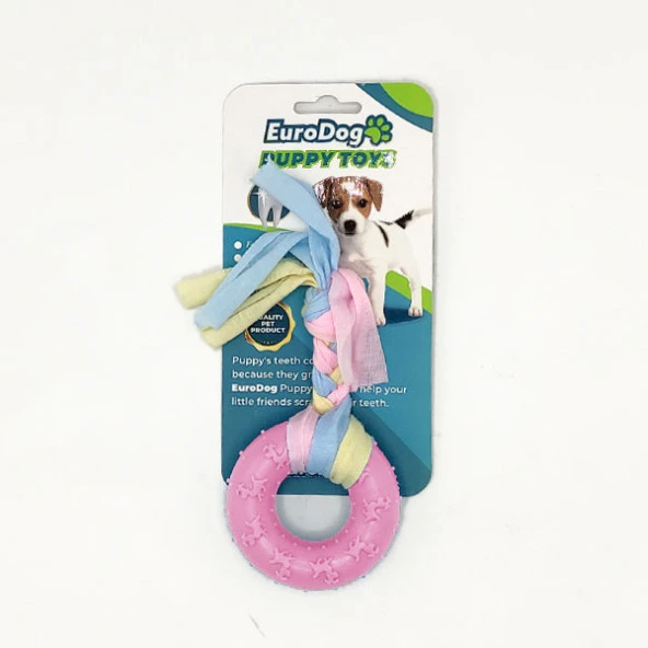 EuroDog Puppy Toys Pembe Ufak Halka Diş Kaşıma Oy. ürün görseli 1