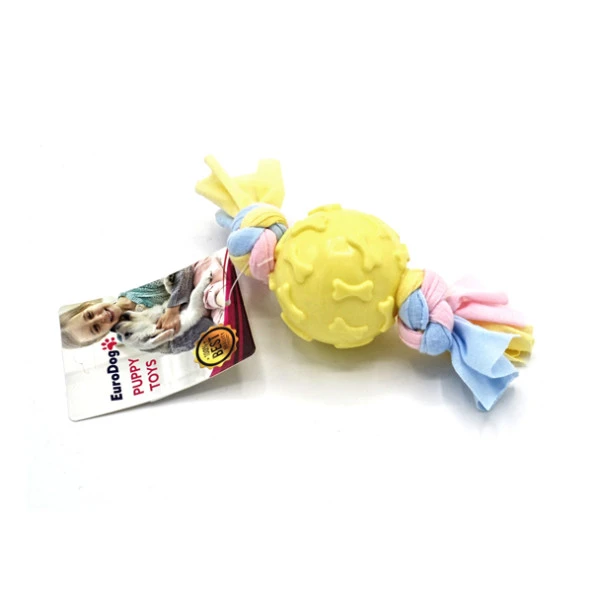 EuroDog Puppy Toys Sarı Kemik Des.Top Diş Kaş.Oy. ürün görseli 1