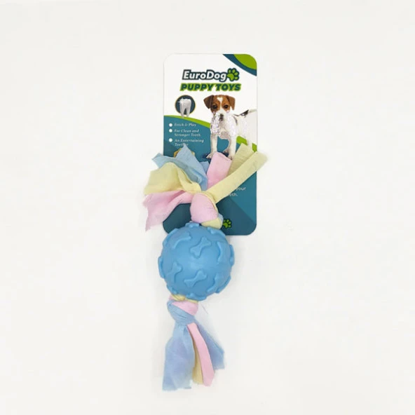EuroDog Puppy Toys Mavi Kemik Des.Top Diş Kaş.Oy. ürün görseli 1
