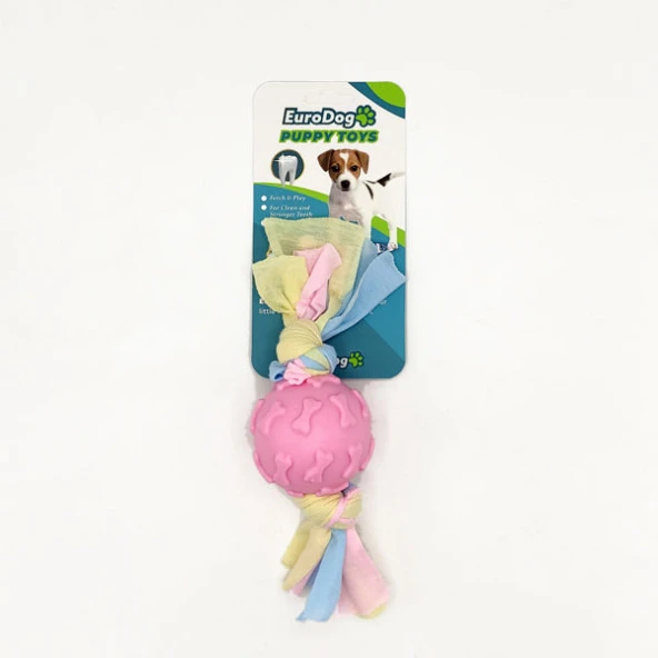 EuroDog Puppy Toys Pembe Kemik Des.Top Diş Kaş.Oy. ürün görseli 1