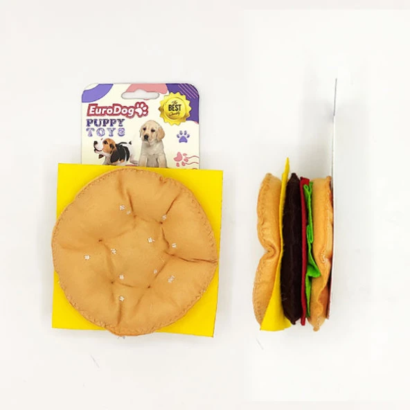 EuroDog Puppy Pet Toys Hamburger ürün görseli 1