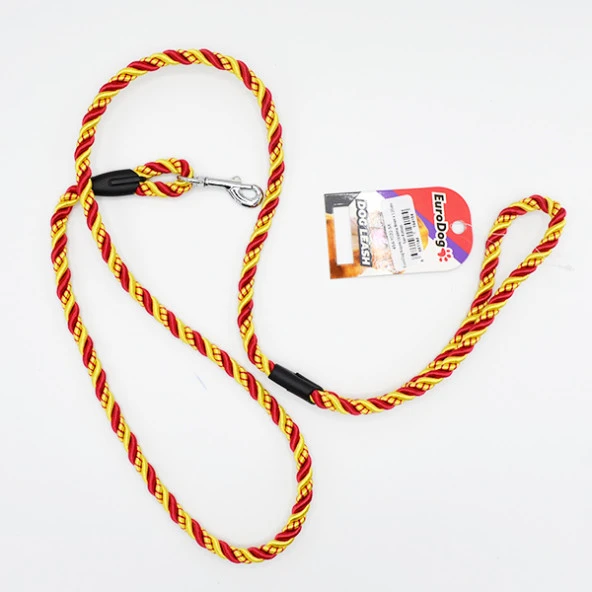 EuroDog Köpek Uzatma 8mm x 120cm Sarı Kırmızı ürün görseli 1