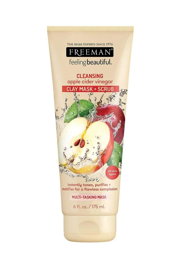 Freeman Elma Sirkeli Köpüklü Kil Maske + Scrub 175 Ml Temizleyici ürün görseli 1