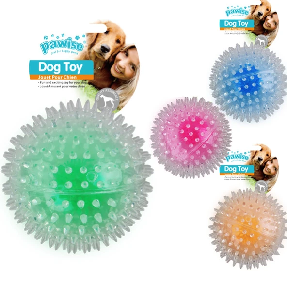Pawise Flash Bouncer Ball Işıklı Şeffaf Plastik Top Köpek Oyuncağı 12 cm ürün görseli 1