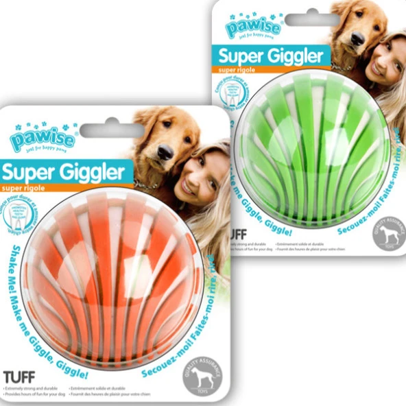 Pawise Süper Giggle Sesli Top Köpek Oyuncağı 8 cm ürün görseli 1