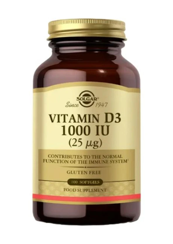 Solgar Vitamin D3 1000 IU 100 Tablet ürün görseli 1