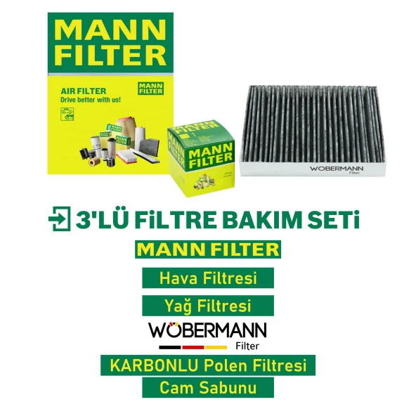 Wöbermann+Mann Opel Corsa D 1.2 Twinport Filtre Bakım Seti 2007-2014 3K ürün görseli 1