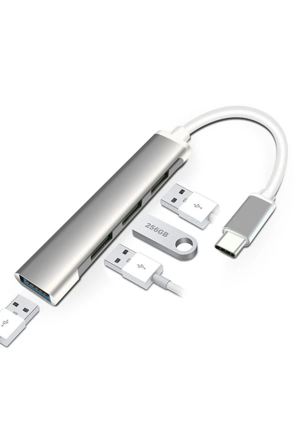TrkTech Type - C 4 Girişli Usb Çoğaltıcı Type-c To Usb Hub 4 Ports ürün görseli 1