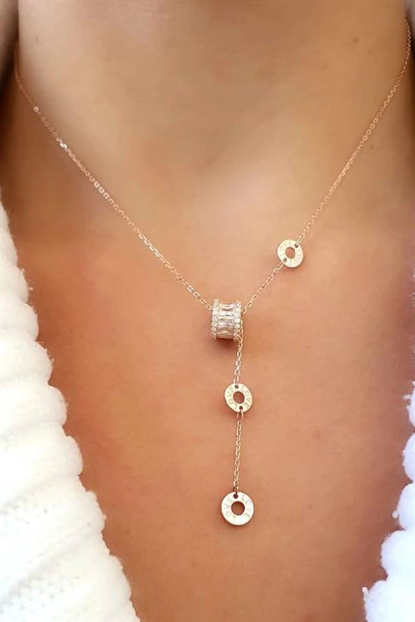 İtalyan 925Ayar Gümüş  Rose Love Aşk Yazılı Aşk Kolyesi ürün görseli 1