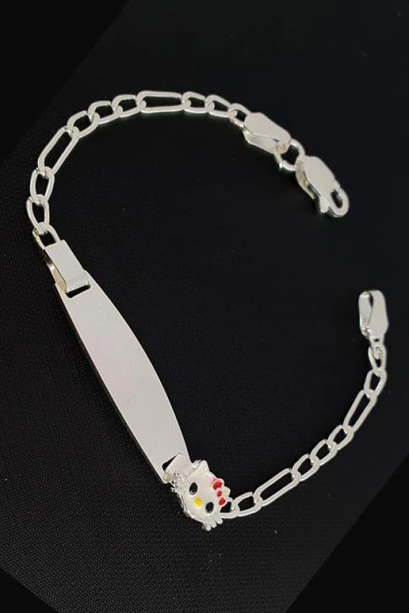 Mineli Hello Kitty Figürlü 925 Ayar Gümüş Çocuk Bileklik ürün görseli 1