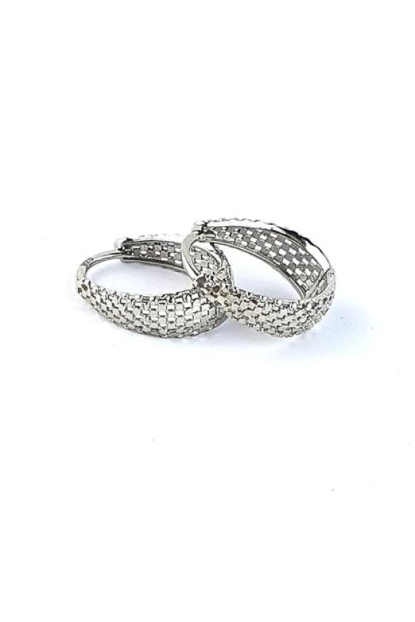 925Ayar Gümüş  Tasarım Oval Küpe ürün görseli 1