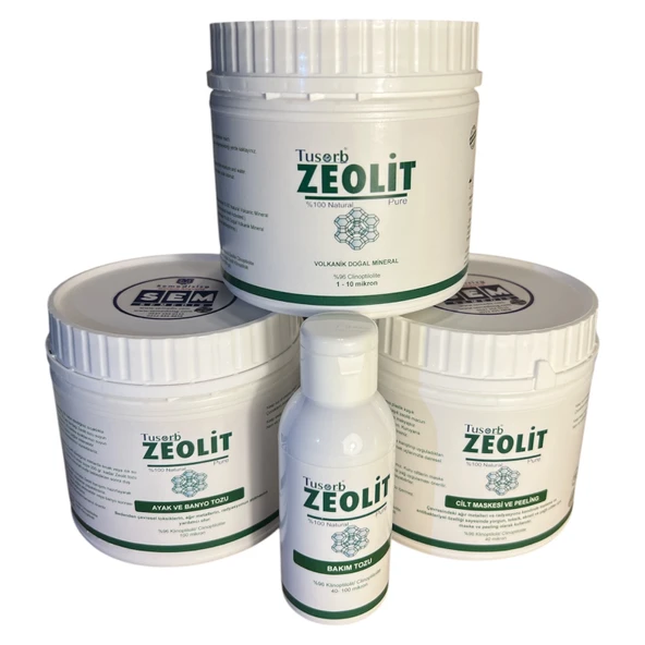 Semedis Zeolit 4'lü Set Cilt bakım Tozu, Cilt Maskesi, Banyo Ve Ayak Tozu,10 mikron aktif Zeolit Birlikte! ürün görseli 1