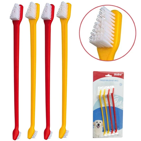 Bioline İki Uçlu Köpek Diş Fırçası 4 Lü Set ürün görseli 1