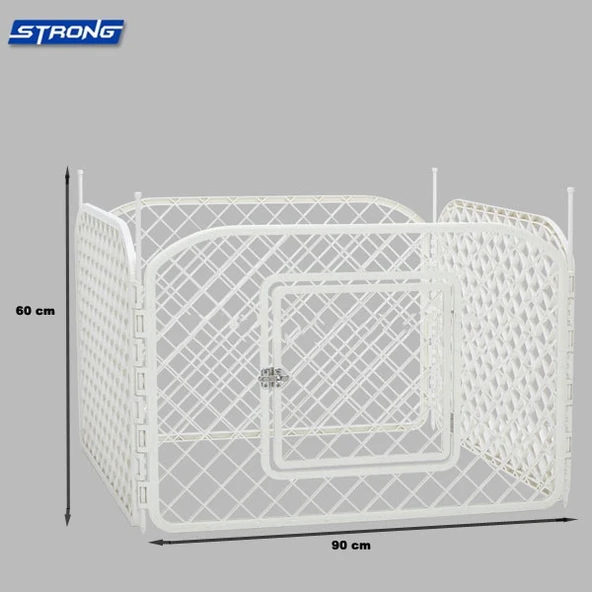 Strong Plastik Köpek Oyun Bahçesi Çiti 4 Panel 90x60cm ürün görseli 1