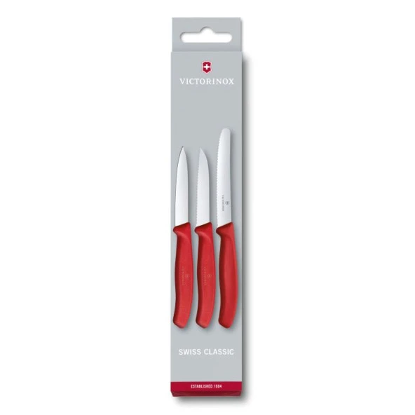 Victorinox Üçlü Soyma Bıçağı Seti 6.7111.3 Kırmızı ürün görseli 1