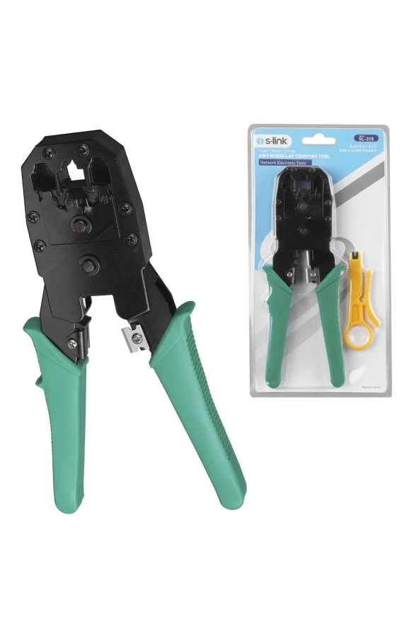 S-LINK SL-315 RJ-45/RJ-12/RJ-11 ÜÇLÜ JAK PENSESİ ürün görseli 1
