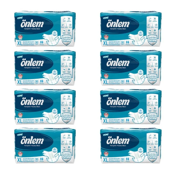 Önlem Belbantlı Tekstil Yüzey Ekstra Büyük Boy (XL) 30'lu 8 Paket Hasta Bezi ürün görseli 1