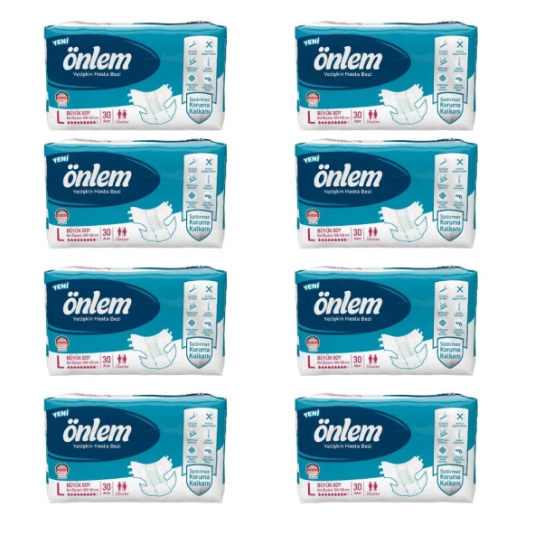 Önlem Belbantlı Tekstil Yüzey Büyük Boy Large 30'lu 8 Paket Hasta Bezi ürün görseli 1