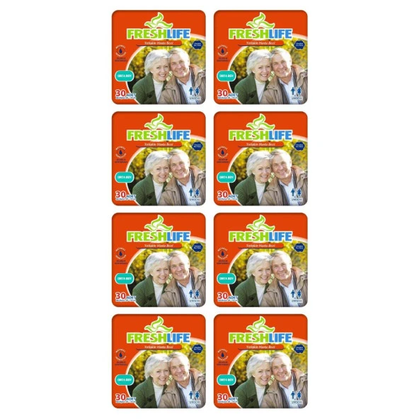 Freshlife Belbantlı Tekstil Yüzey Orta Boy Medium 30'lu 8 Paket Hasta Bezi ürün görseli 1