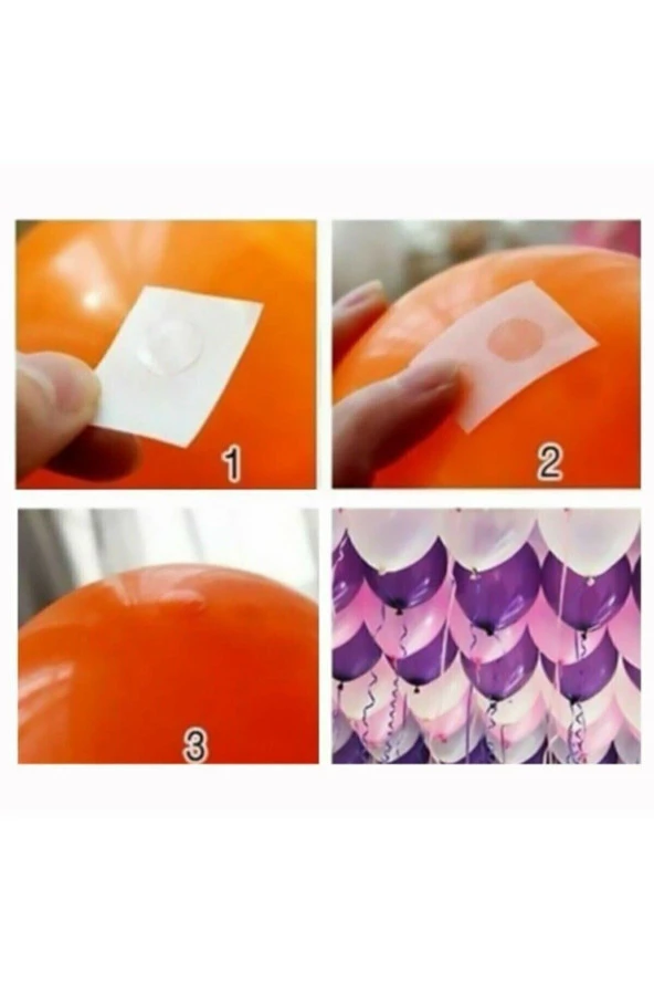 Balon Yapıştırma Bandı Çift Taraflı 100 Adet 1,2 cm ürün görseli 1