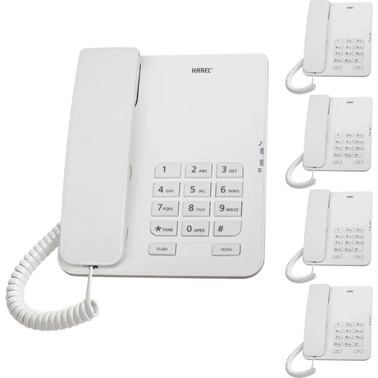 Karel TM140 Beyaz Analog Telefon 5'li Fırsat Paketi ürün görseli 1