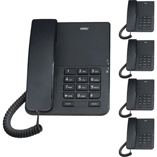 Karel TM140 Siyah Analog Telefon 5'li Fırsat Paketi ürün görseli 1