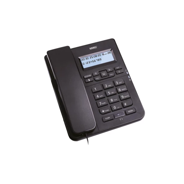 Karel TM145 Ekranlı Masaüstü Kablolu Telefon Siyah ürün görseli 1