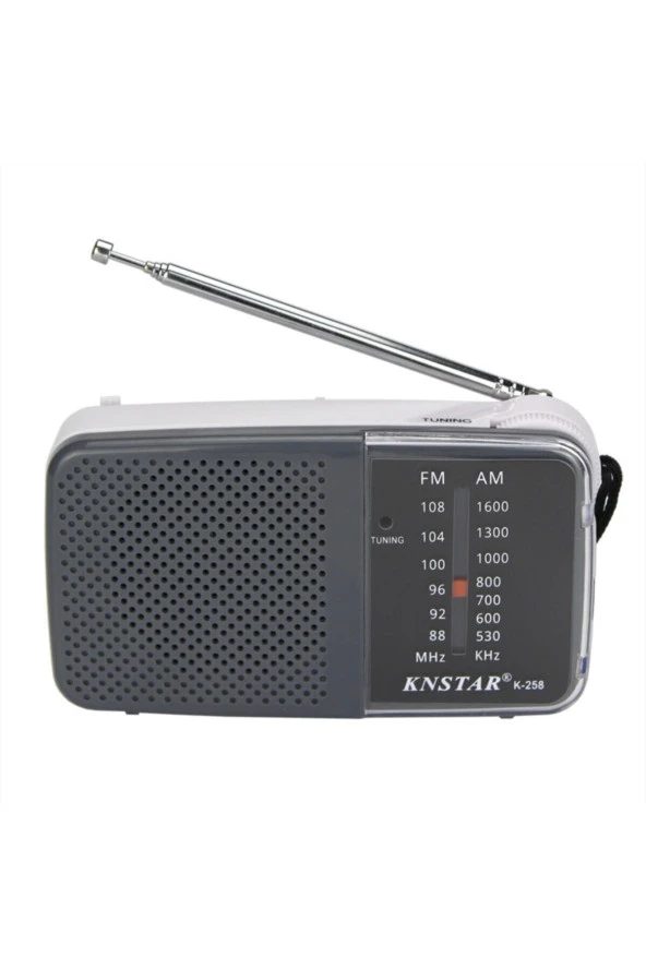 Knstar K-258 Pilli Cep Radyosu GRİ ürün görseli 1